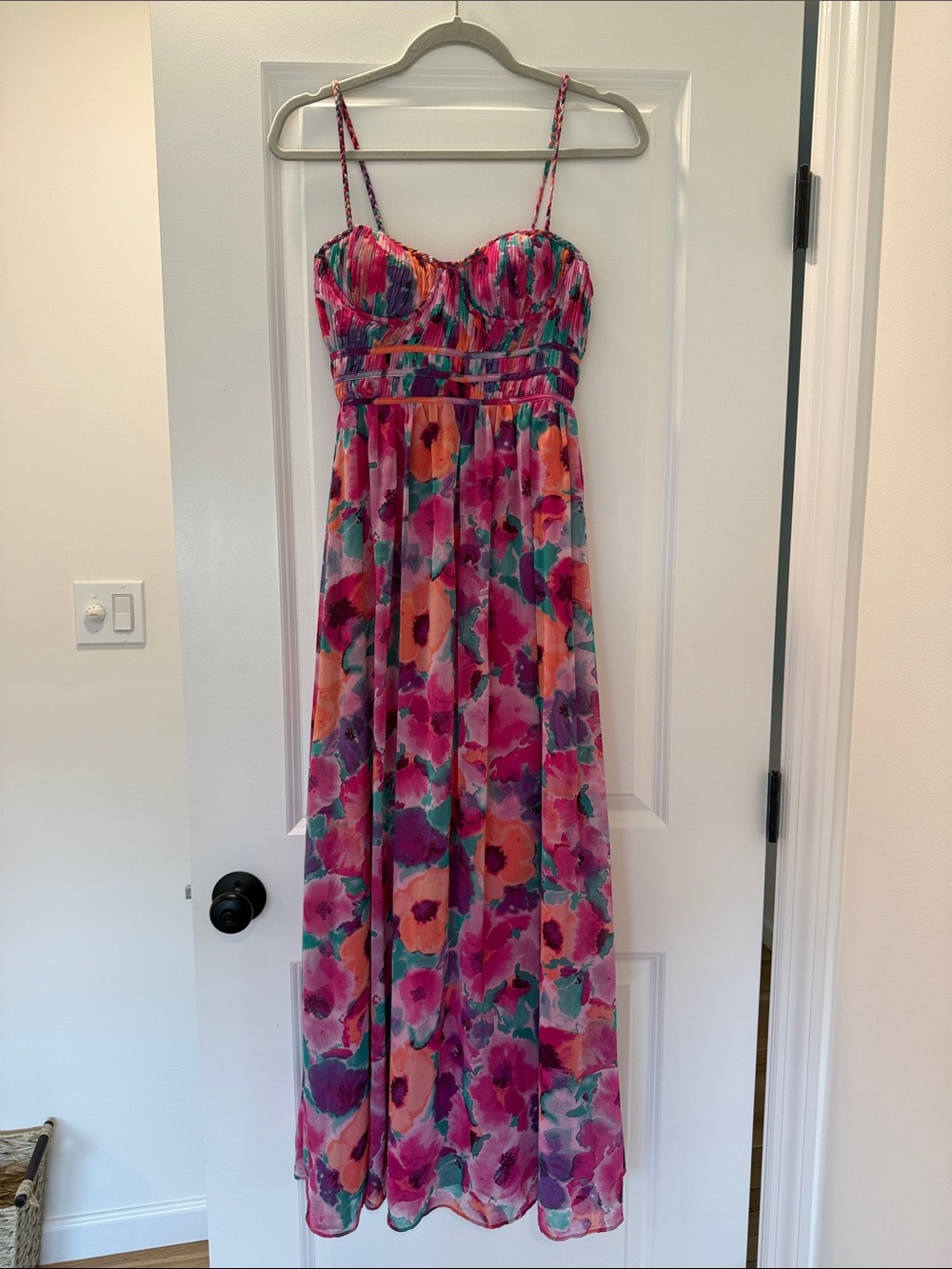 AQUA Floral Maxi Dress - Pink Multi